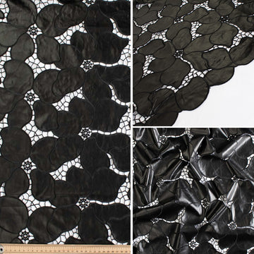 Bold Floral Cutwork Faux Leather Vinyl Burnout Appliqué