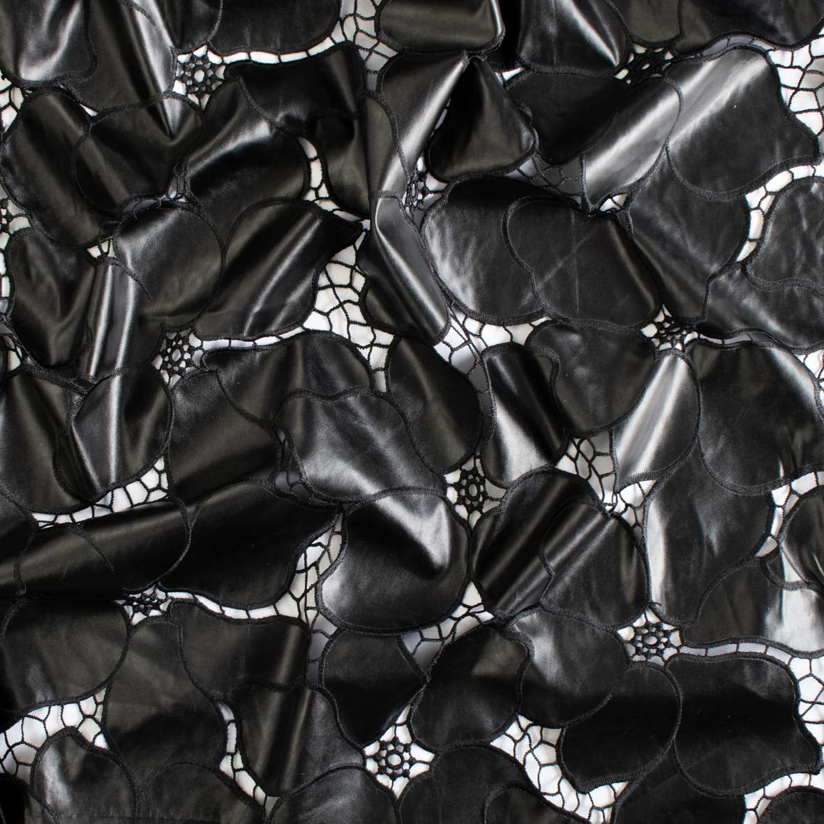 Bold Floral Cutwork Faux Leather Vinyl Burnout Appliqué