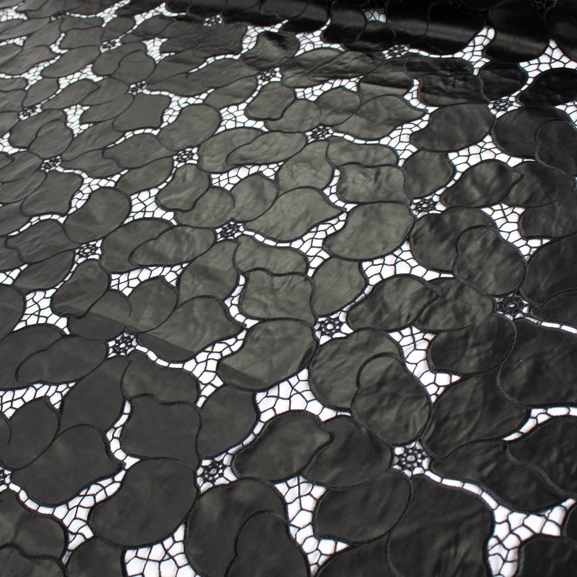 Bold Floral Cutwork Faux Leather Vinyl Burnout Appliqué