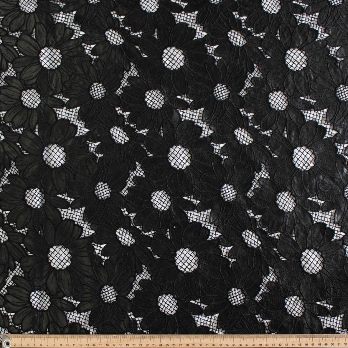 Daisy Floral Cutwork Faux Leather Vinyl Burnout Appliqué