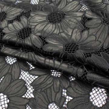 Daisy Floral Cutwork Faux Leather Vinyl Burnout Appliqué