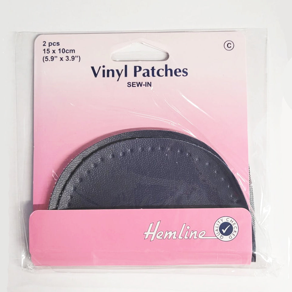 Hemline Sew-In Patches – Navy 2pcs 15 x 10cm