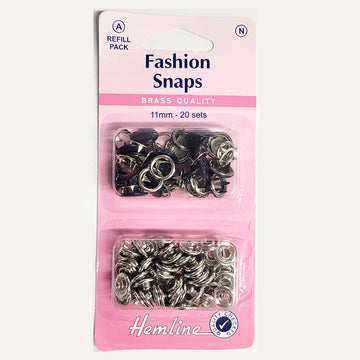 Hemline Fashion Snap 11mm Refill Pack - Navy