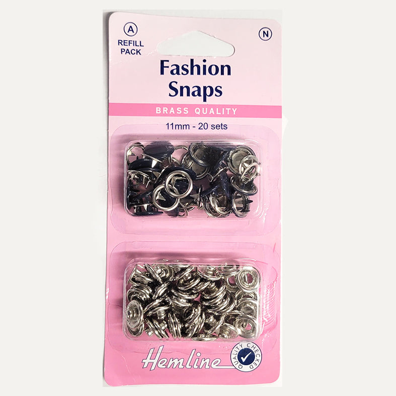 Hemline Fashion Snap 11mm Refill Pack - Navy