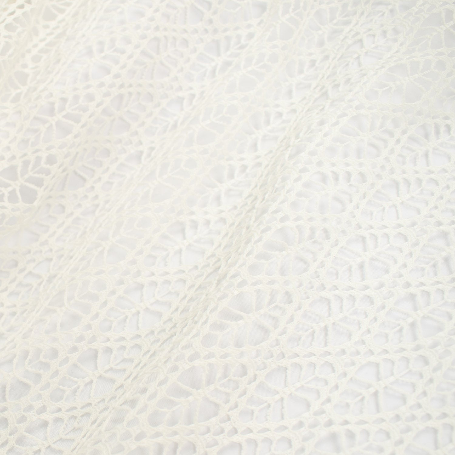 Ivory Textured Hollow Lace Light Weight Mesh Net