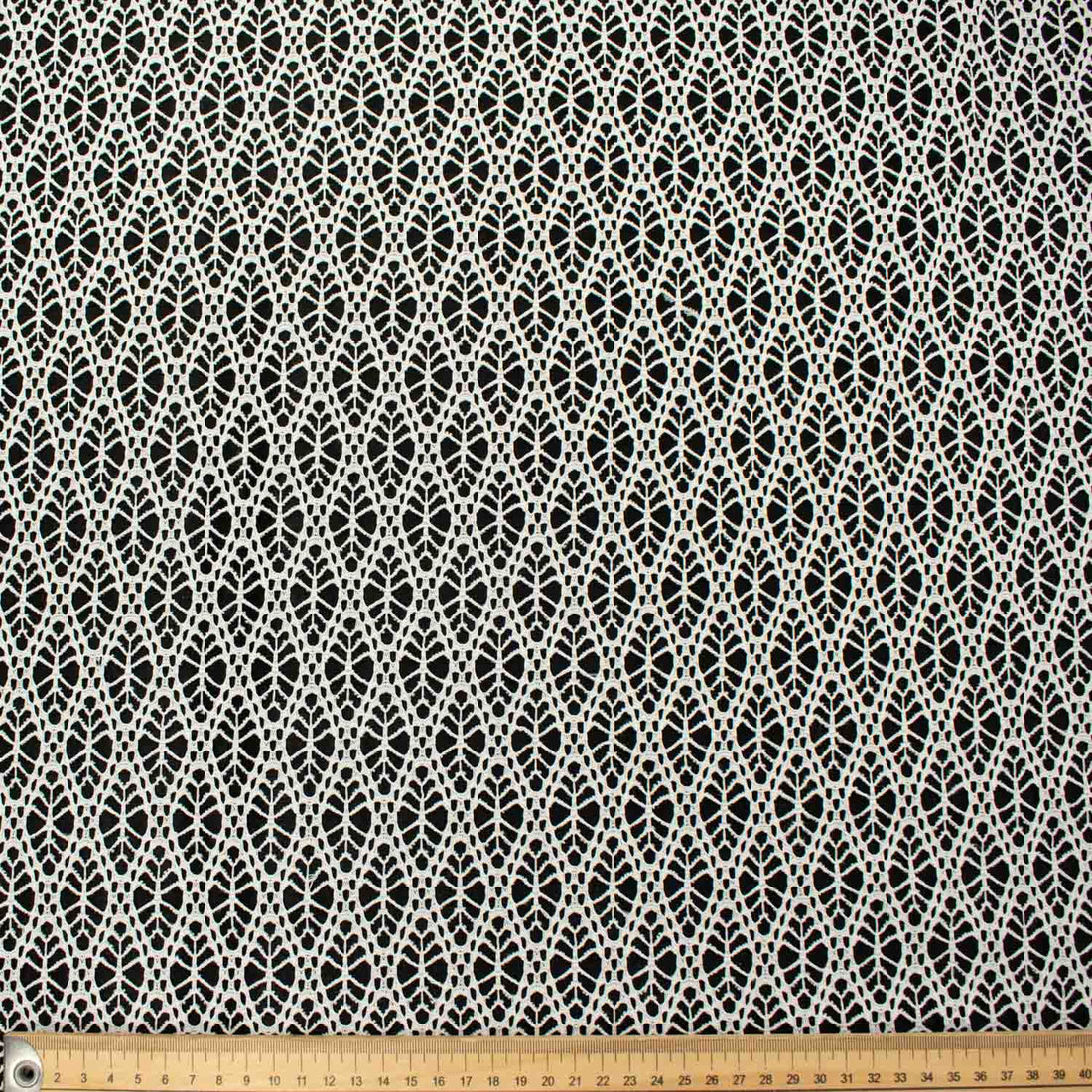 Ivory Textured Hollow Lace Light Weight Mesh Net