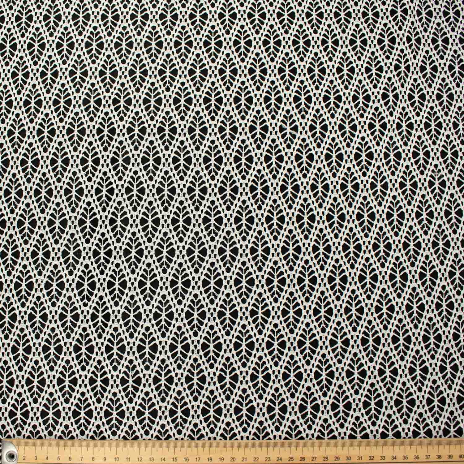 Ivory Textured Hollow Lace Light Weight Mesh Net