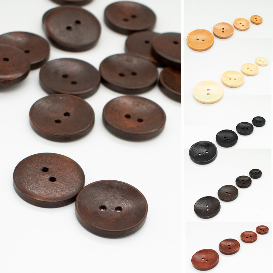2-Hole Classic Dome Wooden Button – Homecraft Textiles