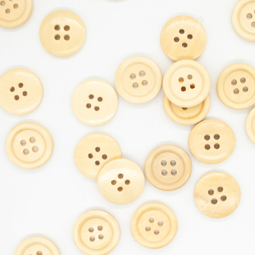 4-Hole Classic Rimmed Wooden Button