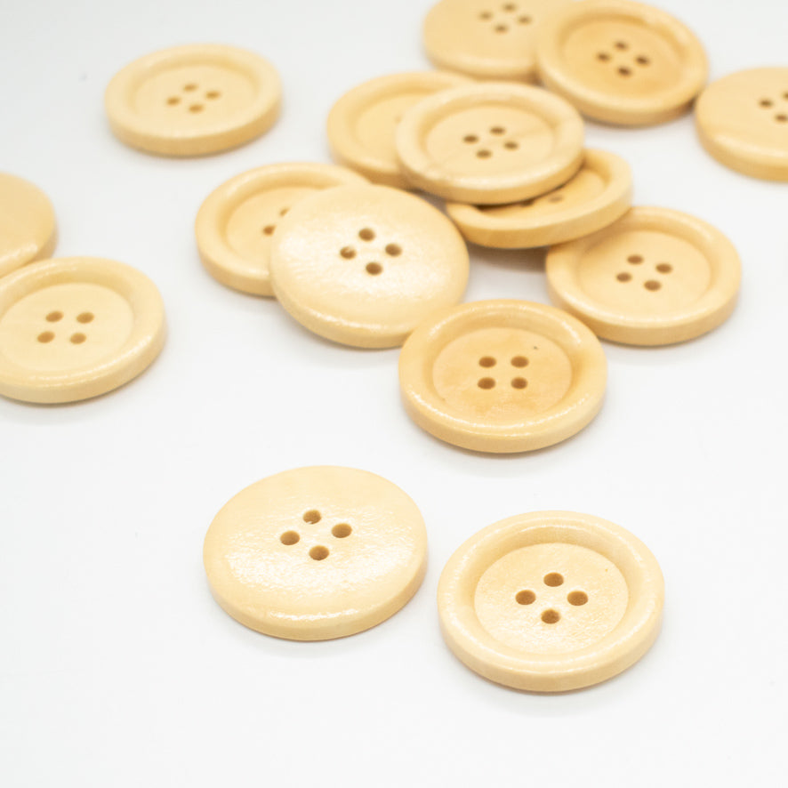 4-Hole Classic Rimmed Wooden Button