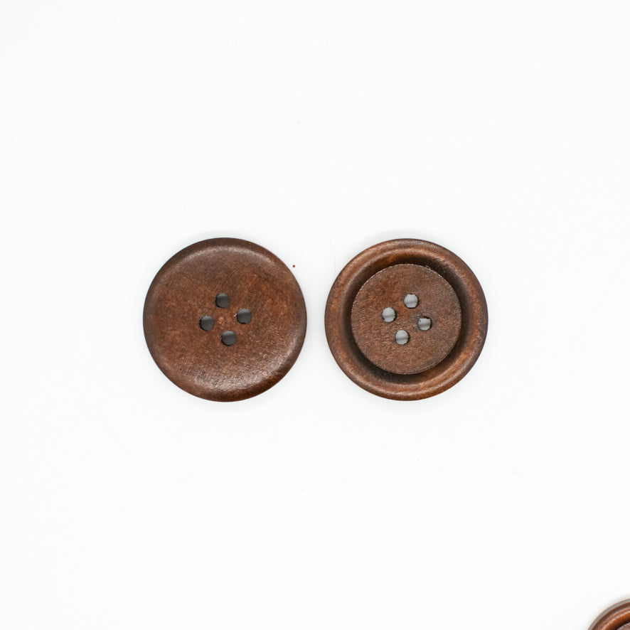 4-Hole Classic Rimmed Wooden Button