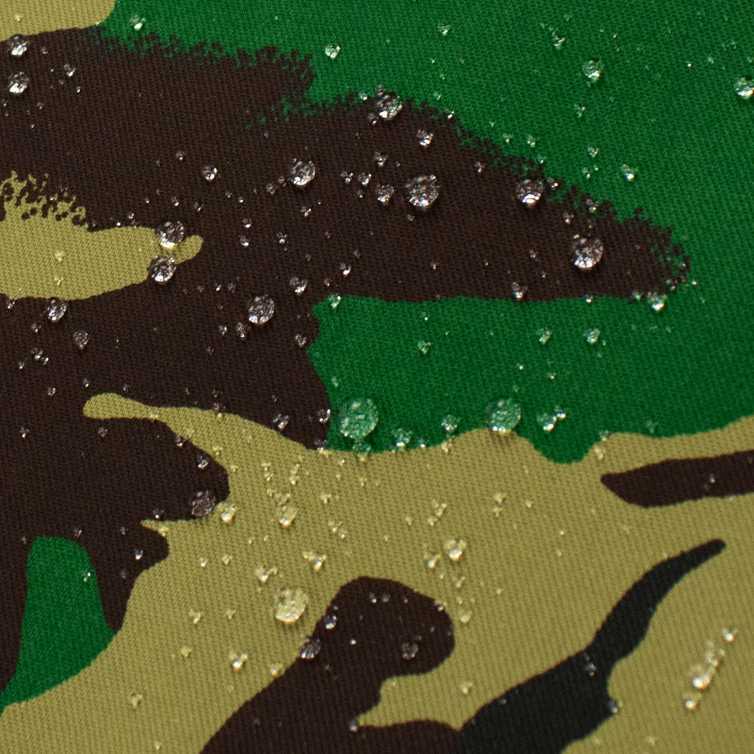 Waterproof Woodlands Camouflage Army Print Cotton Twill