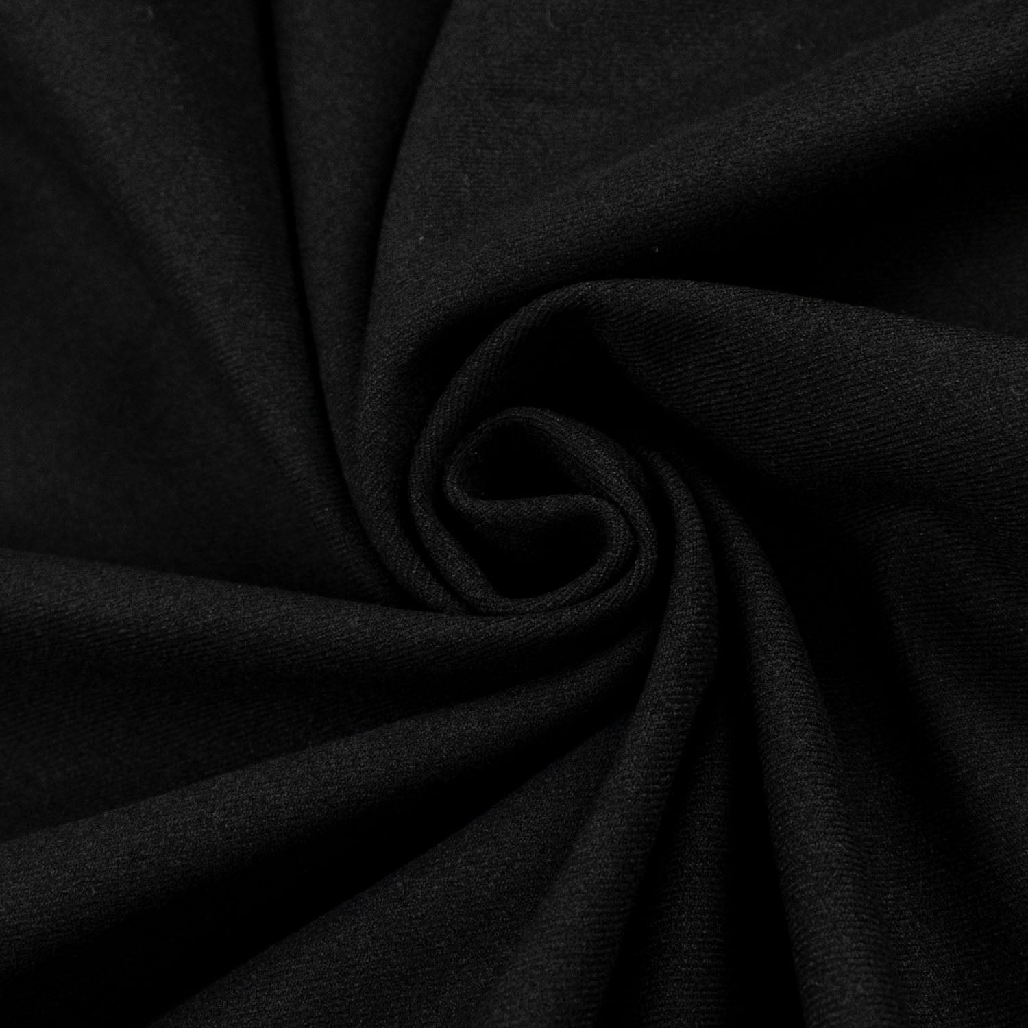 Wool Blend Suiting Medium Weight Black-04 Slight Stretch