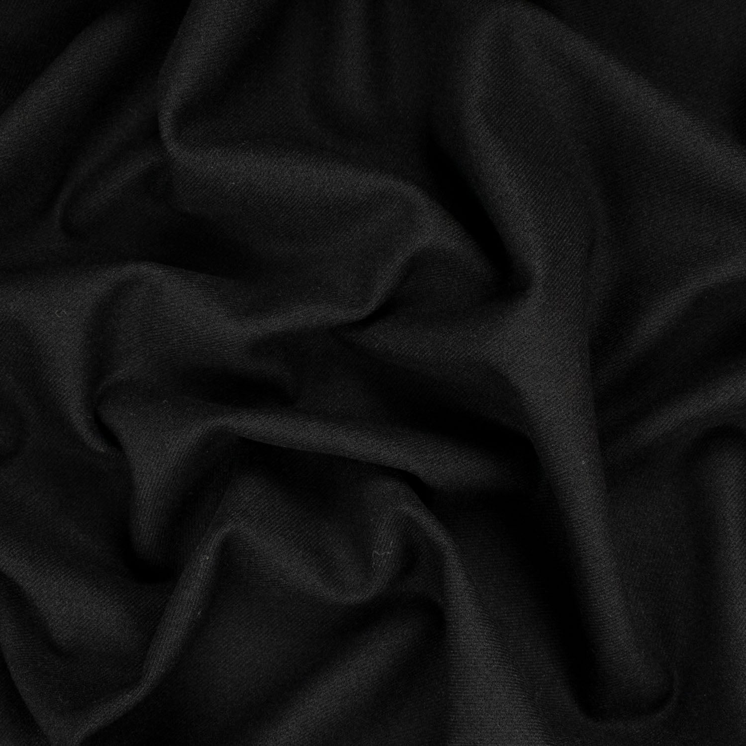 Wool Blend Suiting Medium Weight Black-04 Slight Stretch