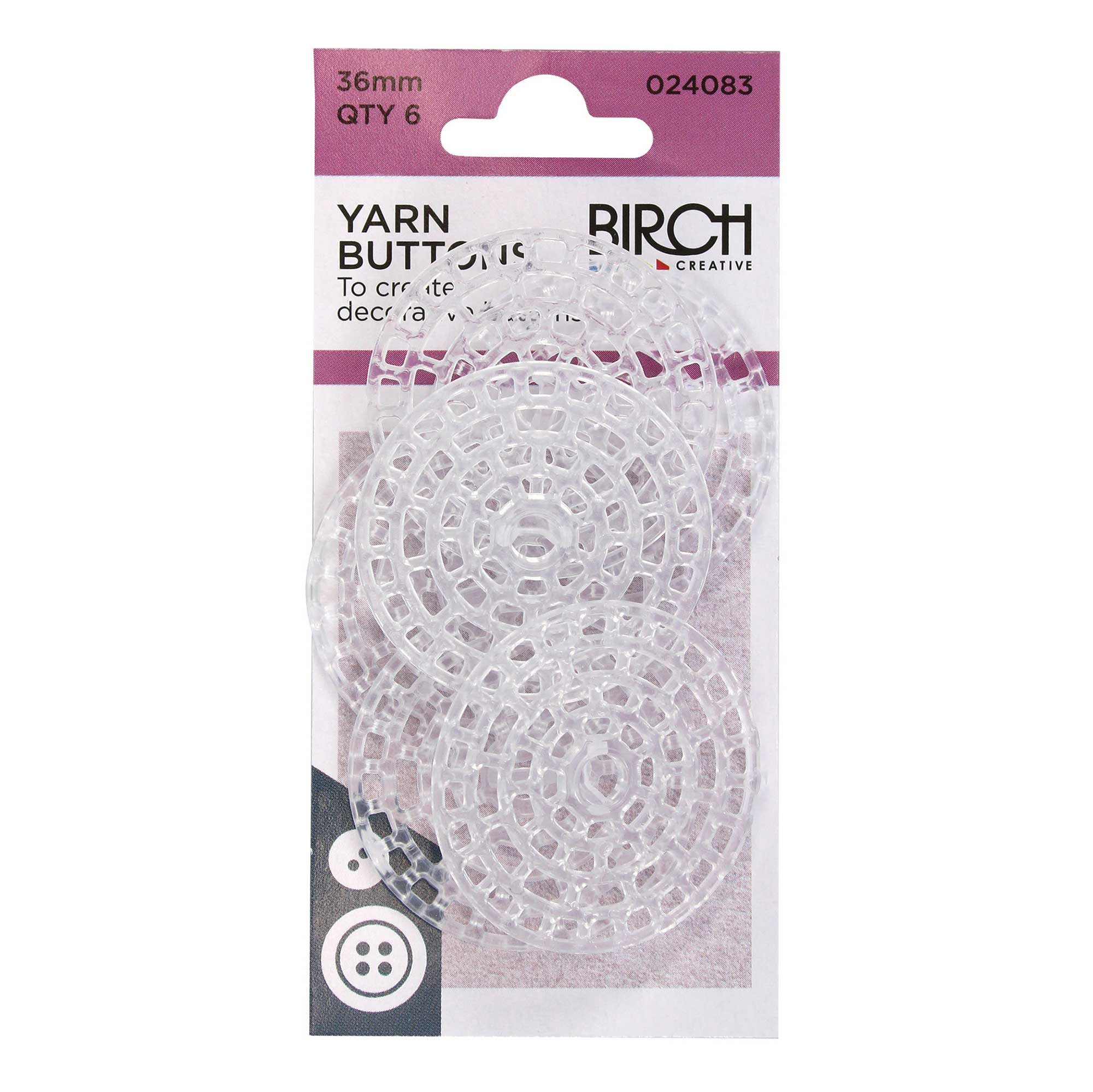 Birch Yarn Buttons - 36mm