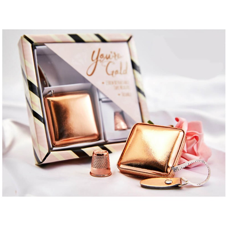 You're Gold Tape Measure And Thimble 2 Pack Gift Set