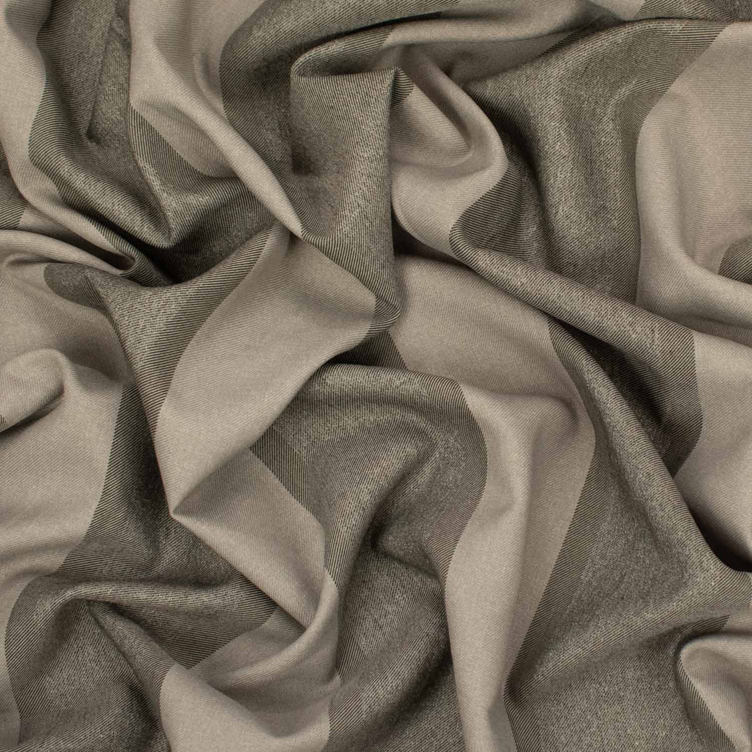 Duffel by Zepel - Curtaining/Upholstery Grey Large Stripe Jacquard