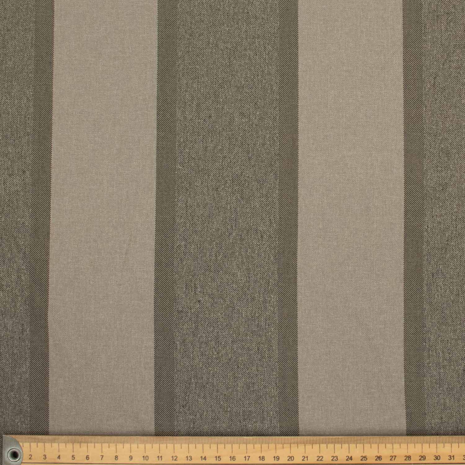 Grey Large Stripe Twill Suiting