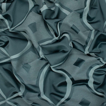 Maria by Zepel Curtaining/Upholstery Blue Geometric Jacquard