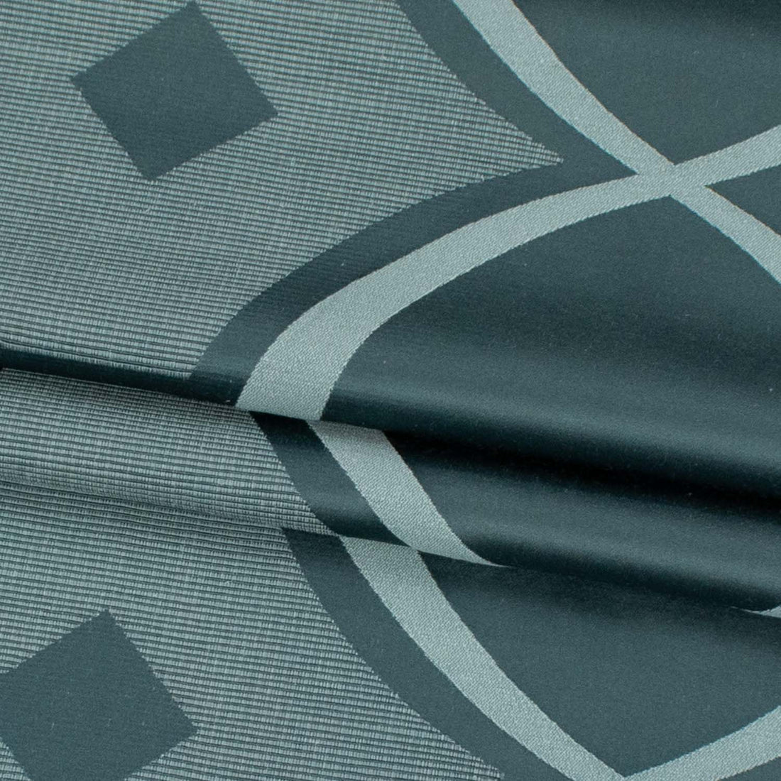 Maria by Zepel Curtaining/Upholstery Blue Geometric Jacquard