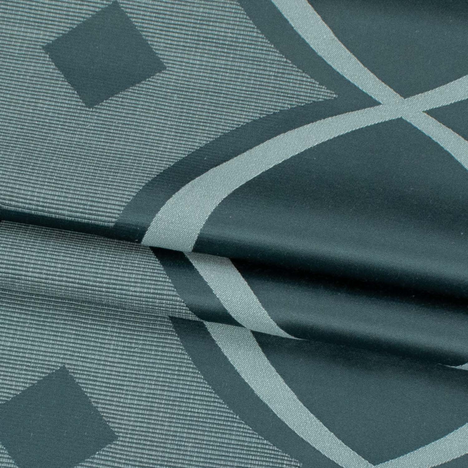 Maria by Zepel Curtaining/Upholstery Blue Geometric Jacquard