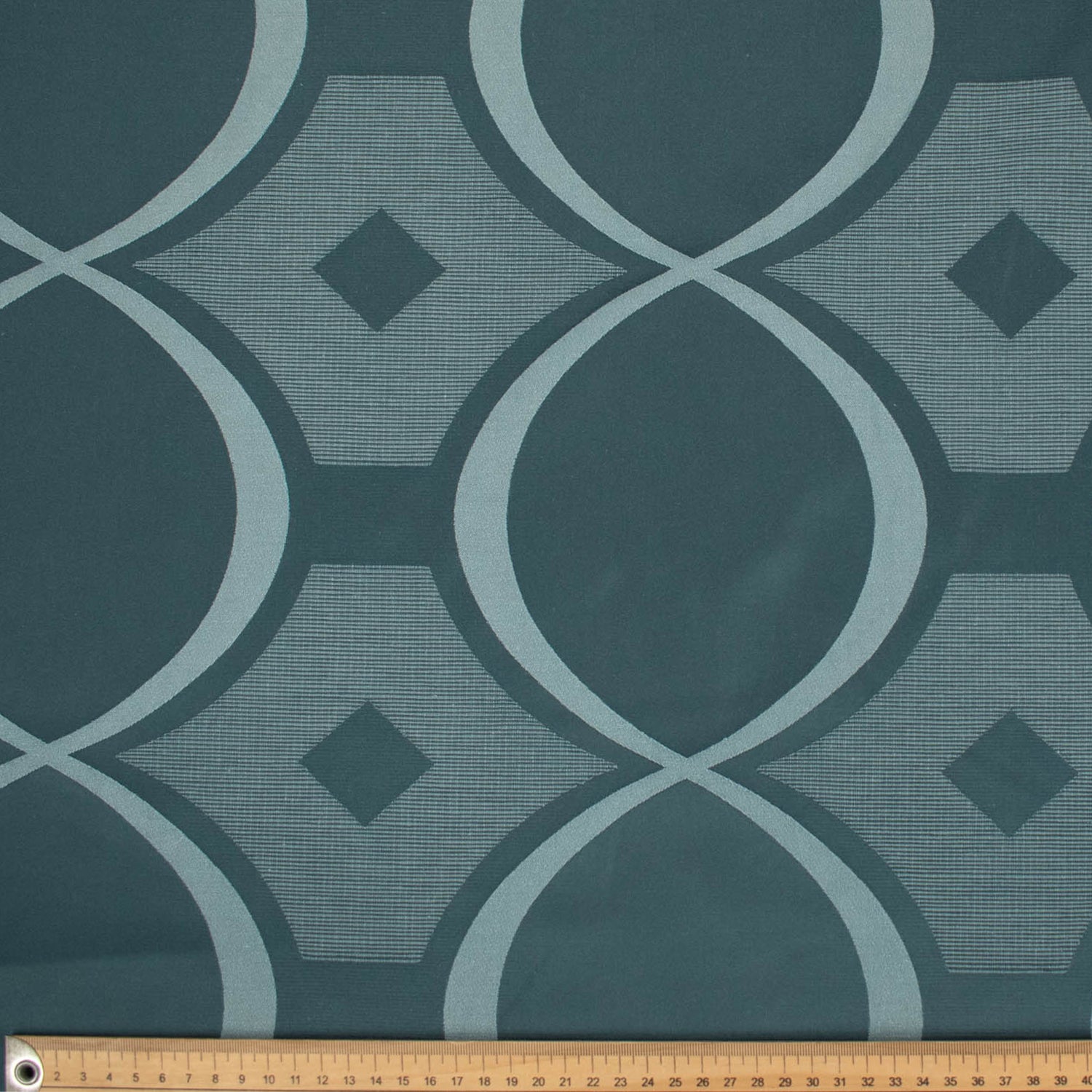 Maria by Zepel Curtaining/Upholstery Blue Geometric Jacquard