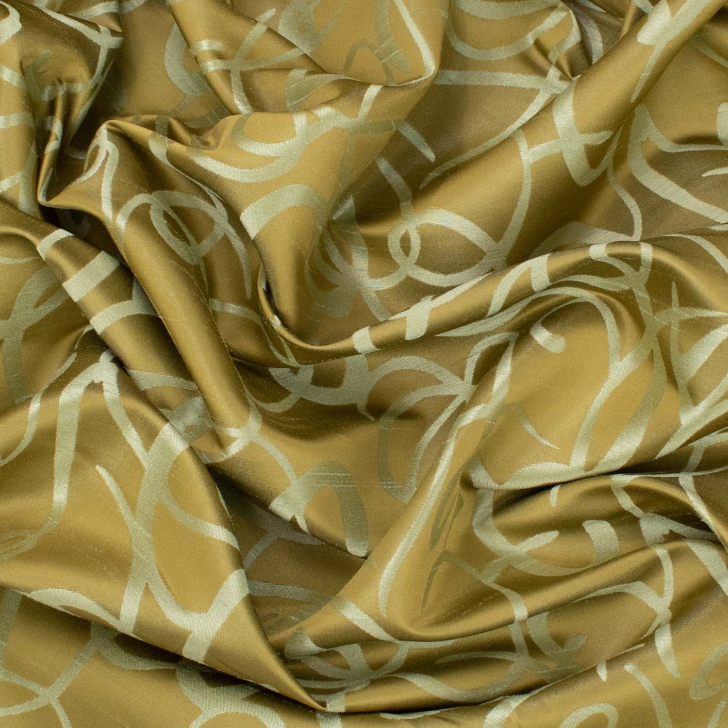 Mission by Zepel - Curtaining/Upholstery Abstract Olive Green Jacquard