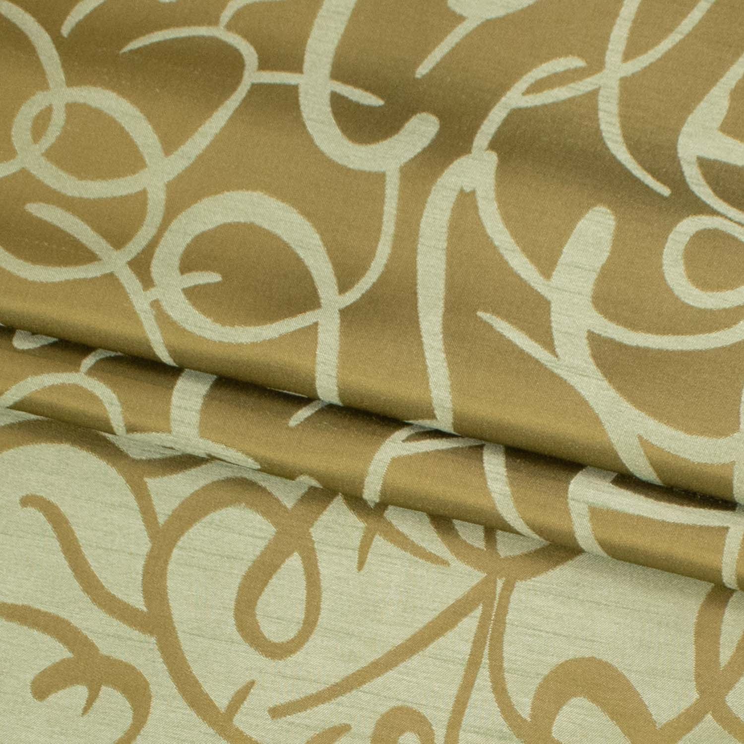 Mission by Zepel - Curtaining/Upholstery Abstract Olive Green Jacquard