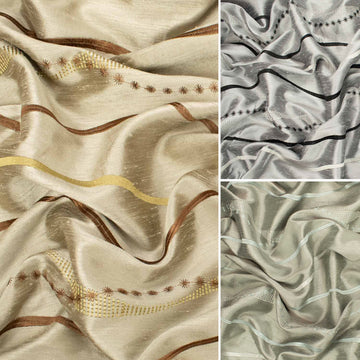 Wave Embroidery Shantung Curtaining/Upholstery