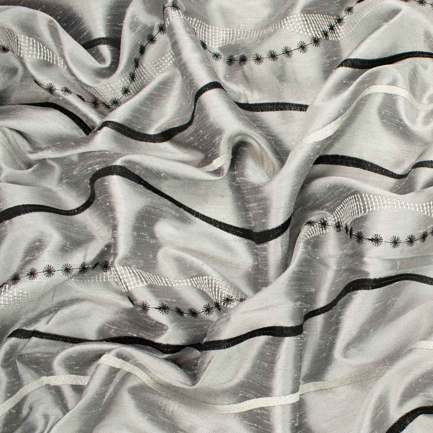 Wave Embroidery Shantung Curtaining/Upholstery