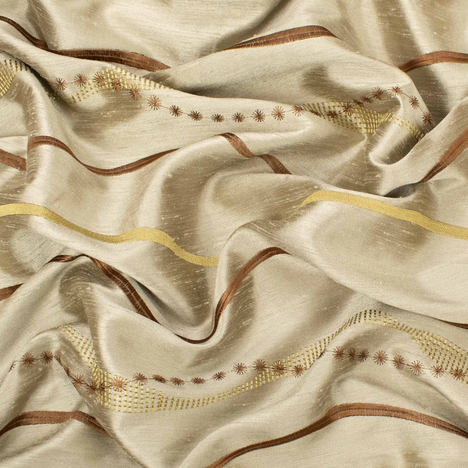 Wave Embroidery Shantung Curtaining/Upholstery