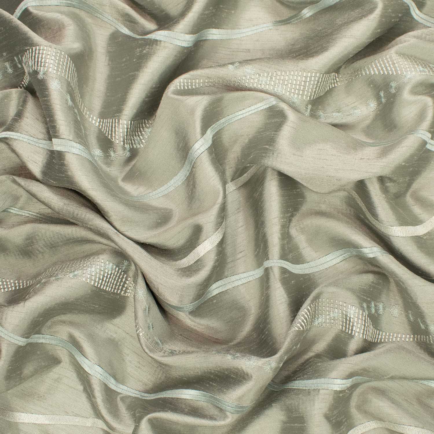 Wave Embroidery Shantung Curtaining/Upholstery