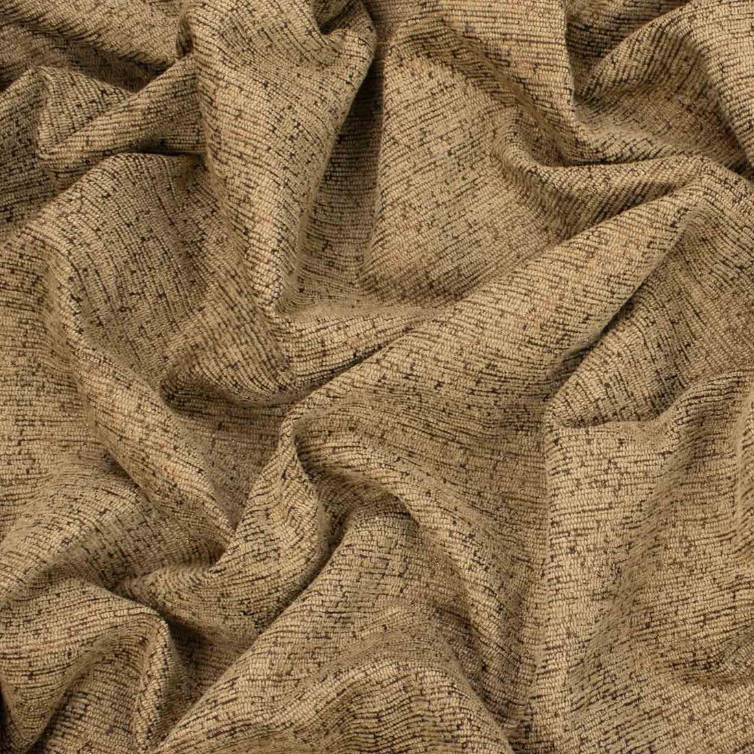 Beige & Brown Woven Textured Chenille Curtaining/Upholstery