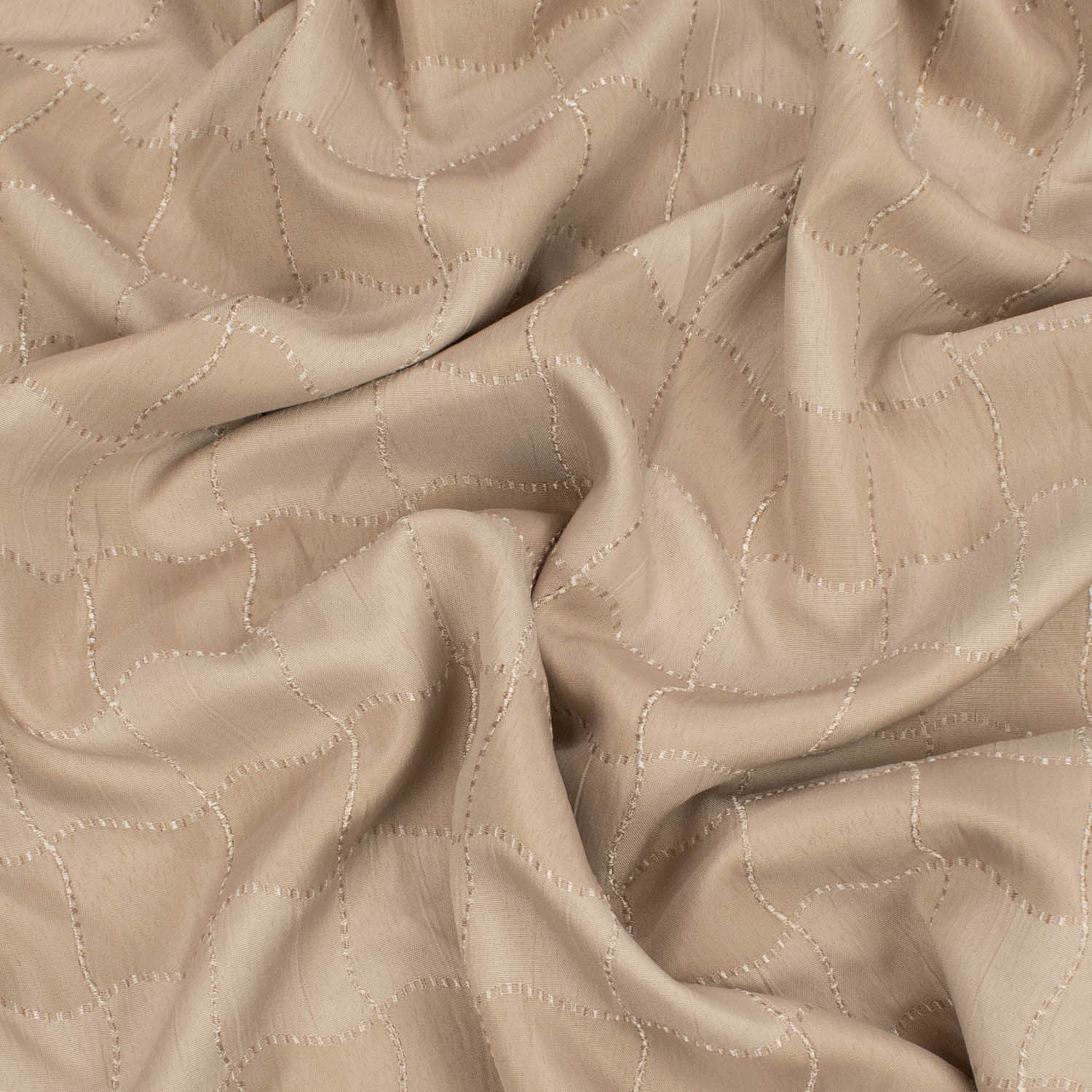 Embroidered Check Taffeta Curtaining/Upholstery Jacquard