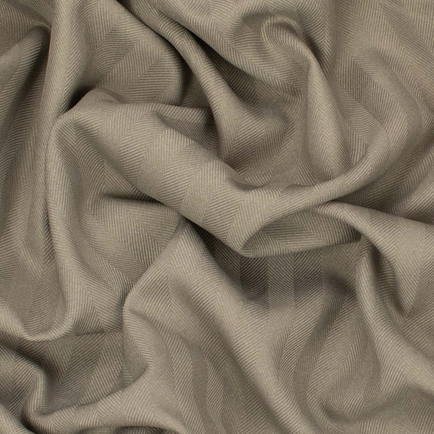 Grey Stripe Herringbone Twill Suiting