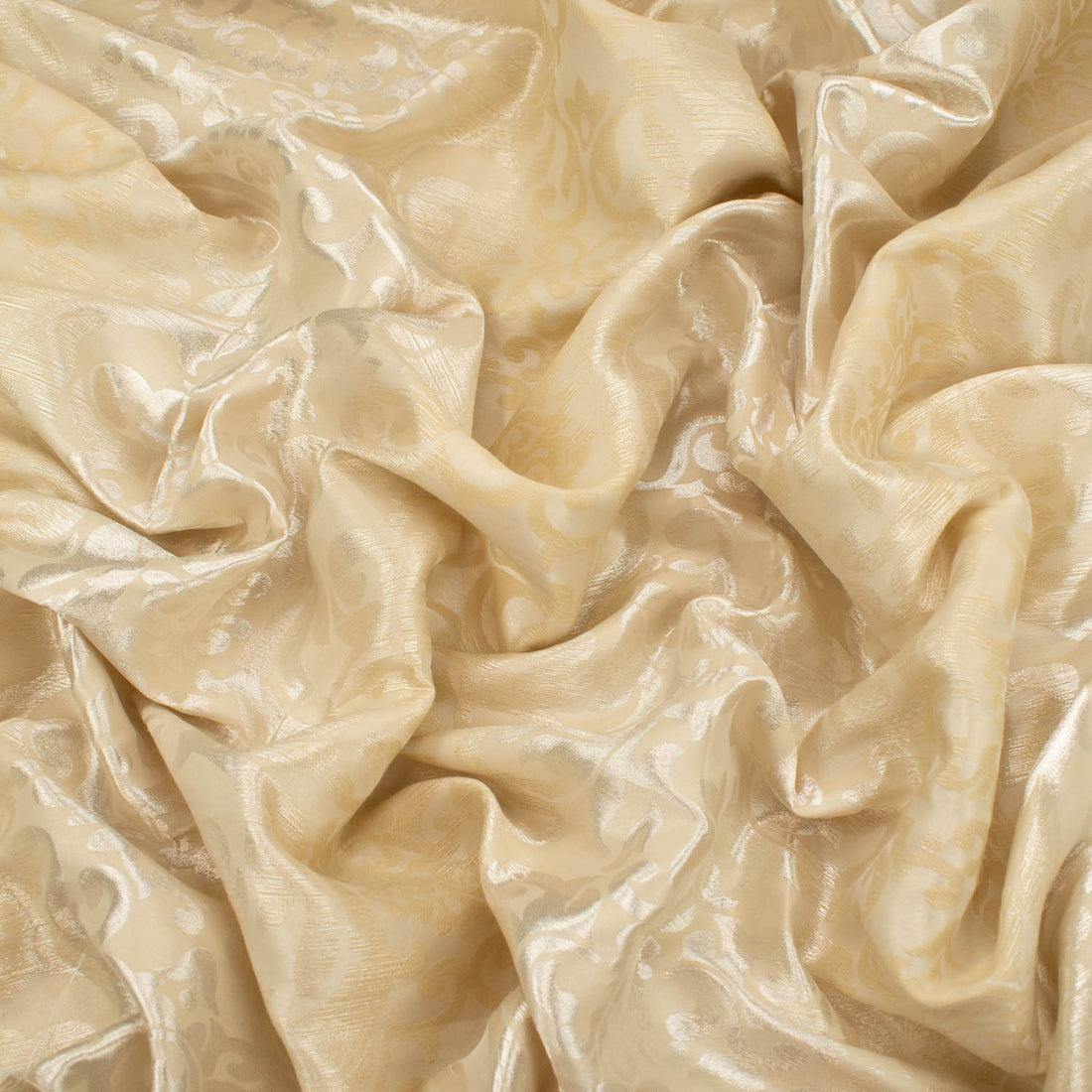 Turkish Embroidered Cream Vintage Vines Jacquard Curtaining/Upholstery