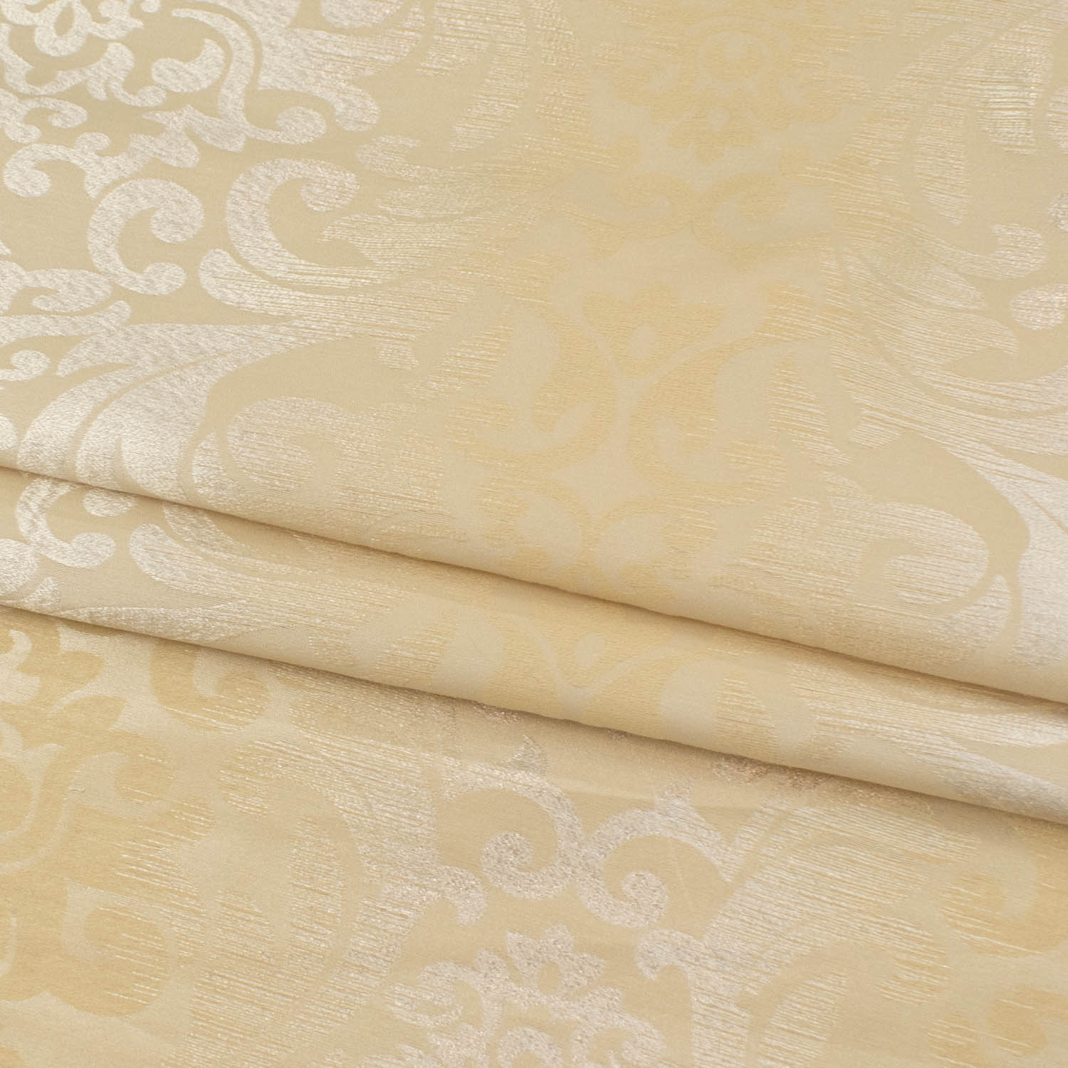 Turkish Embroidered Cream Vintage Vines Jacquard Curtaining/Upholstery