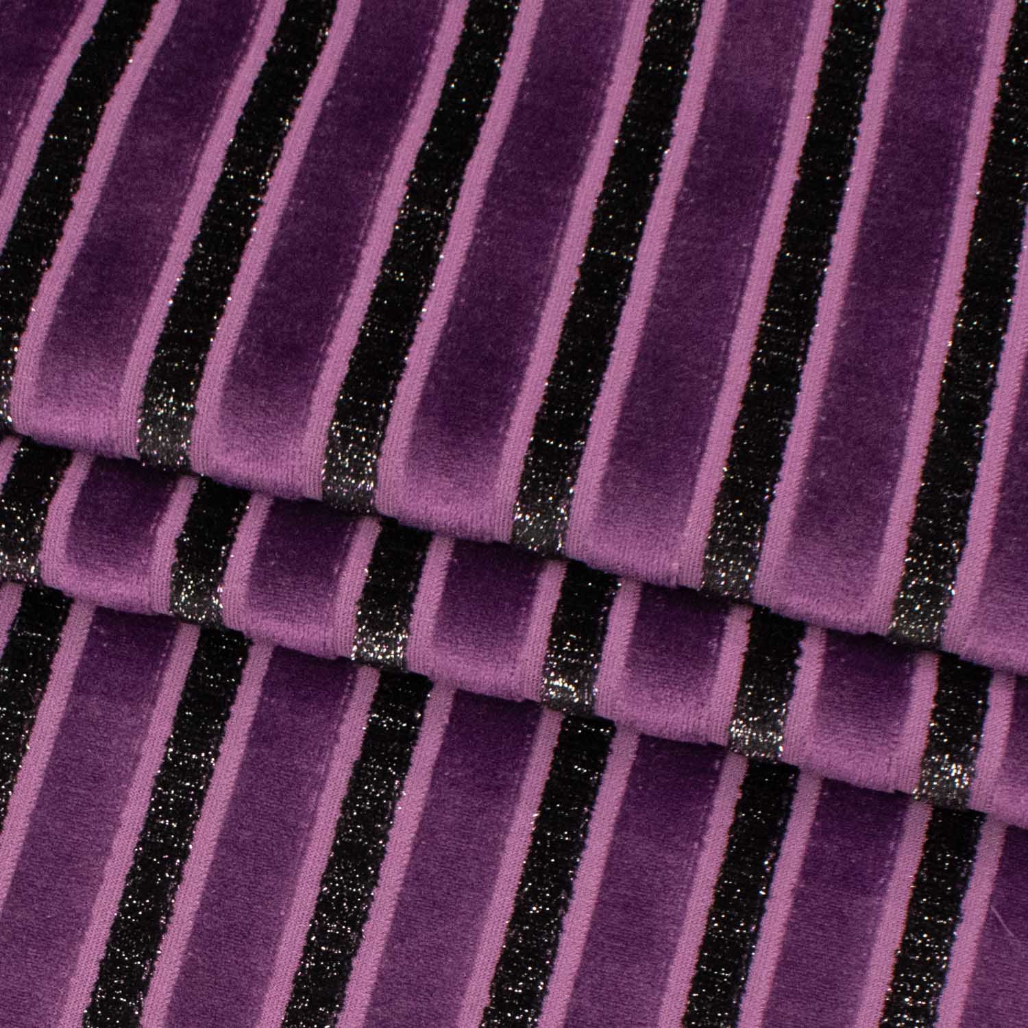 Curtaining/Upholstery Stripes & Flowers Chenille Metallic Brocade