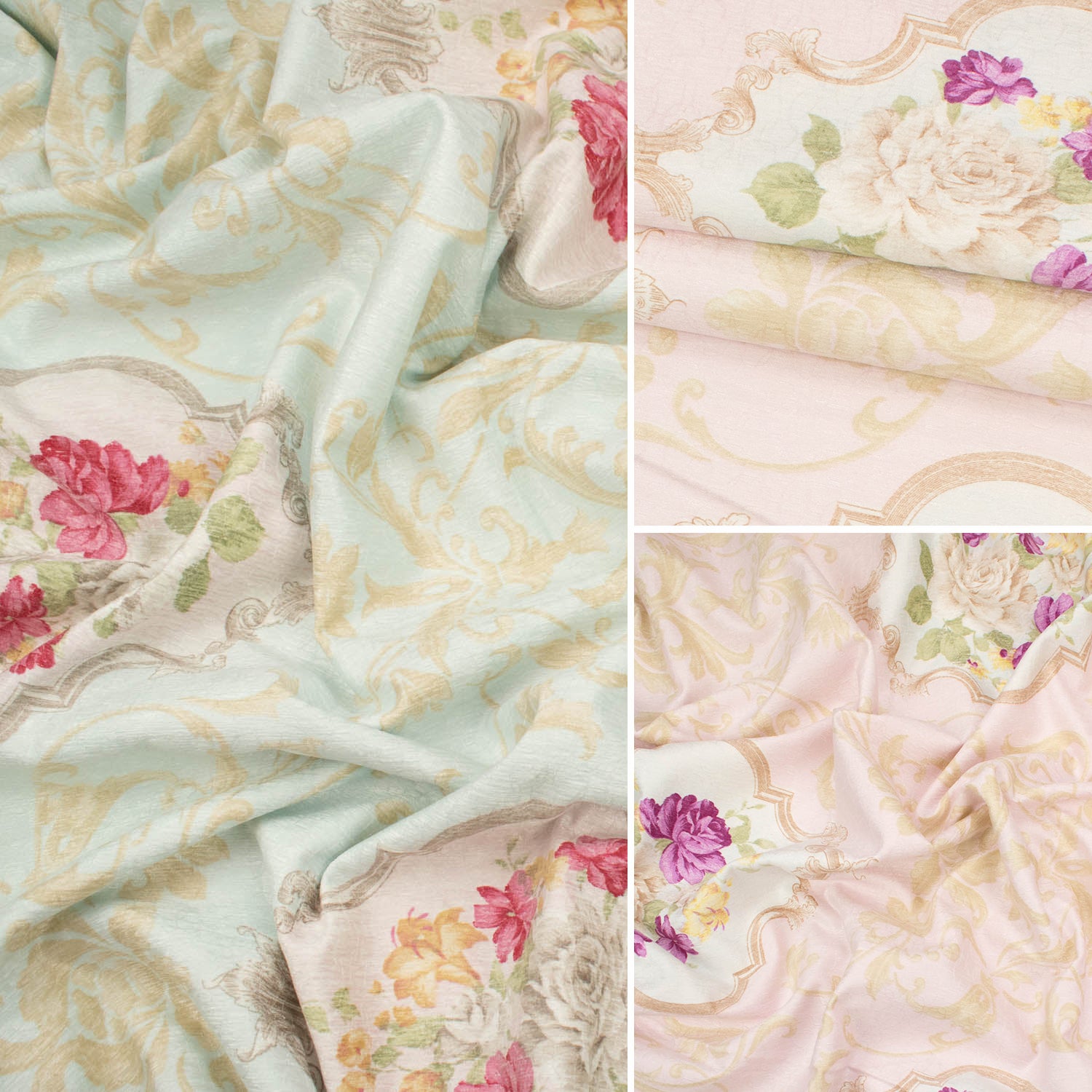 Imperial Collection Vintage Flower Printed Curtaining/Upholstery Fabric