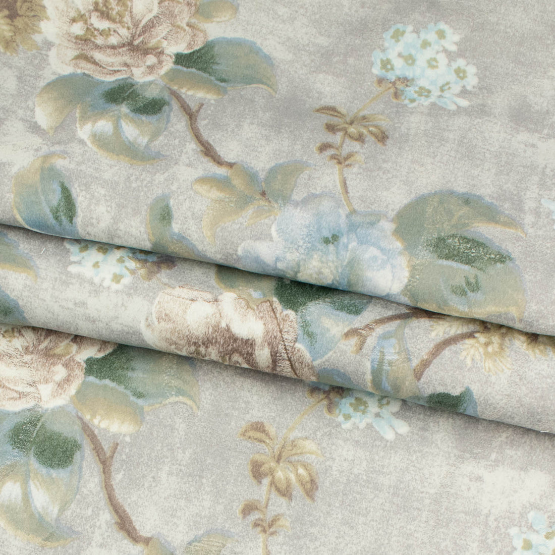 Imperial Collection Grey Flower Printed Curtaining/Upholstery Fabric