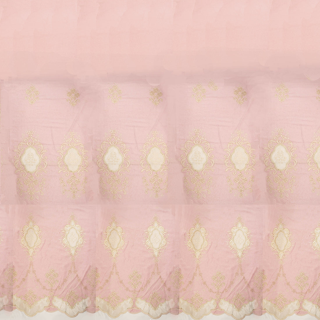 Imperial Collection Metallic Cord Embroidered Pink Curtaining/Upholstery Fabric
