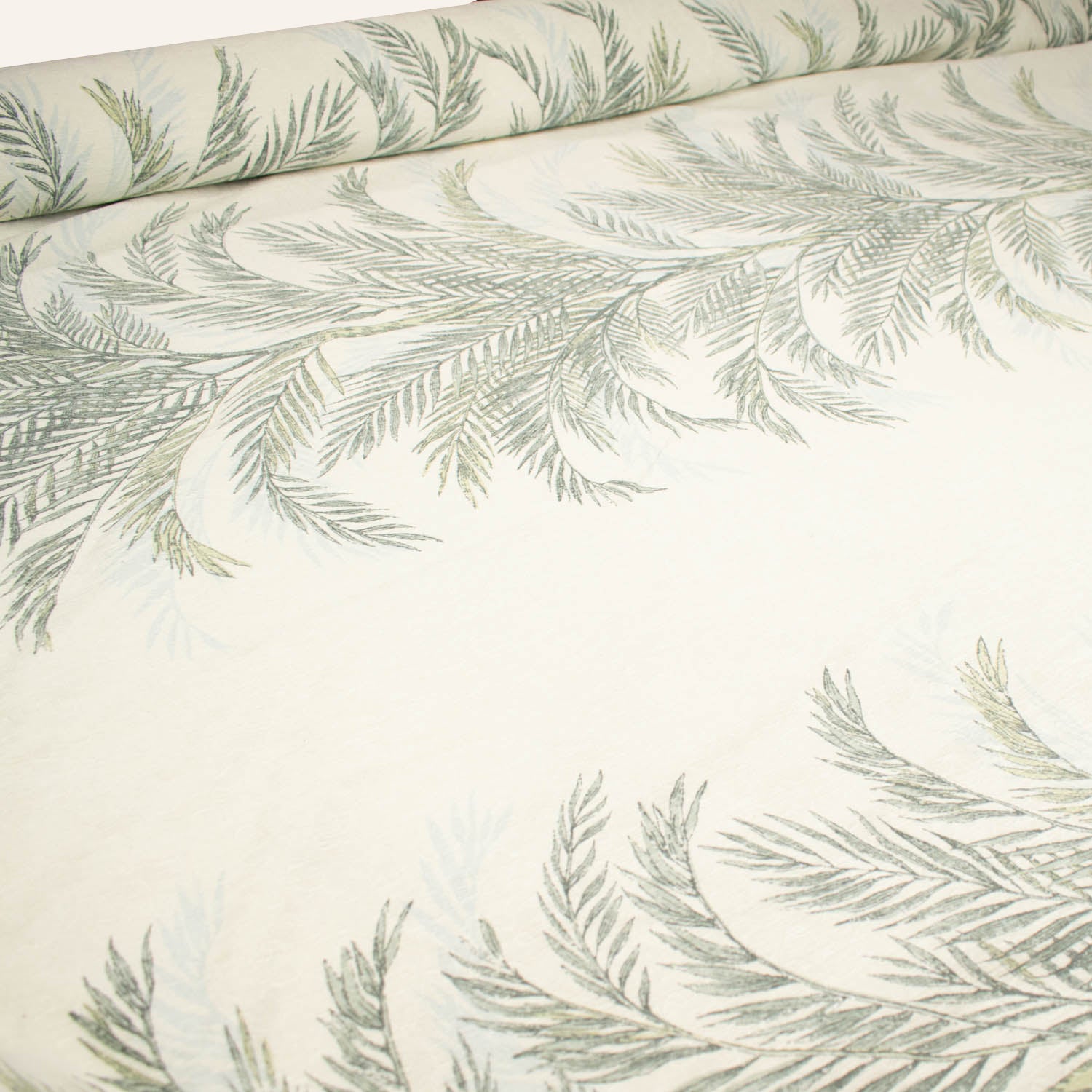 Imperial Collection Green Leaves Printed Curtaining/Upholstery Fabric