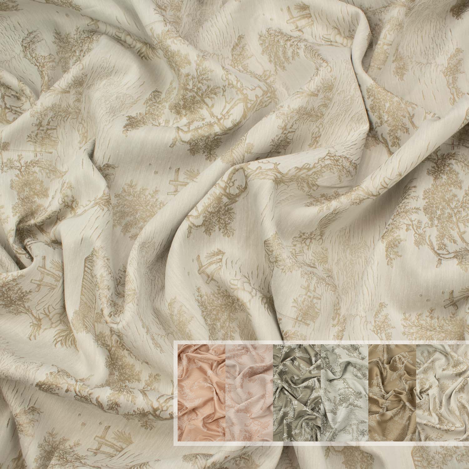 Turkish Curtaining/Upholstery Pastoral Scene Jacquard