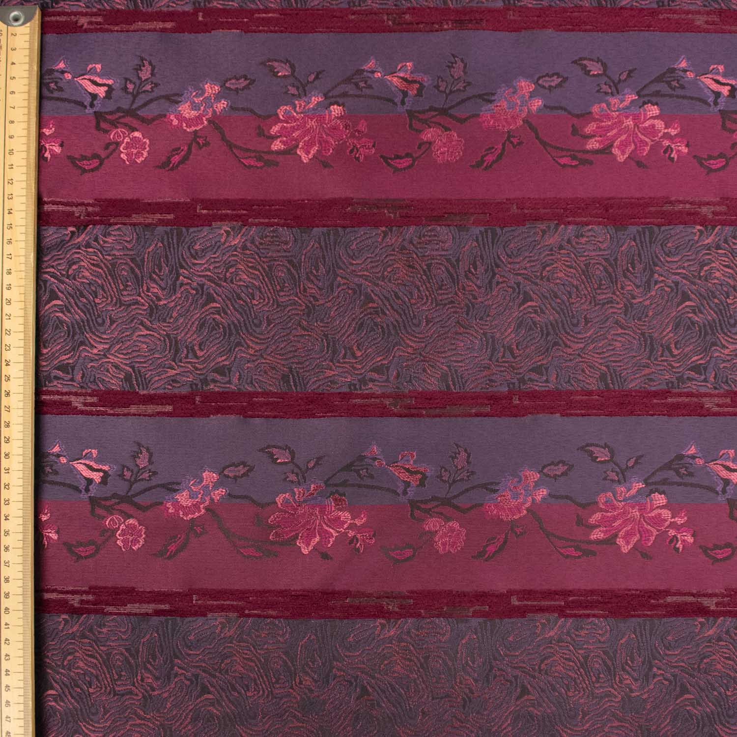 Turkish Curtaining/Upholstery Embroidered Metallic Textured Vintage Stripes Jacquard