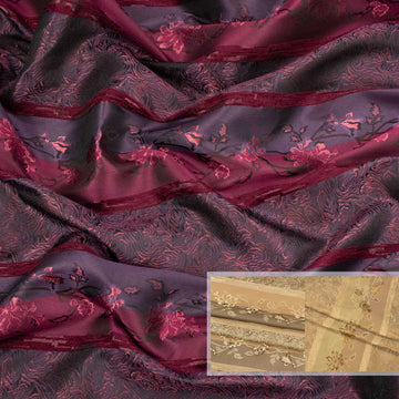 Turkish Curtaining/Upholstery Embroidered Metallic Textured Vintage Stripes Jacquard