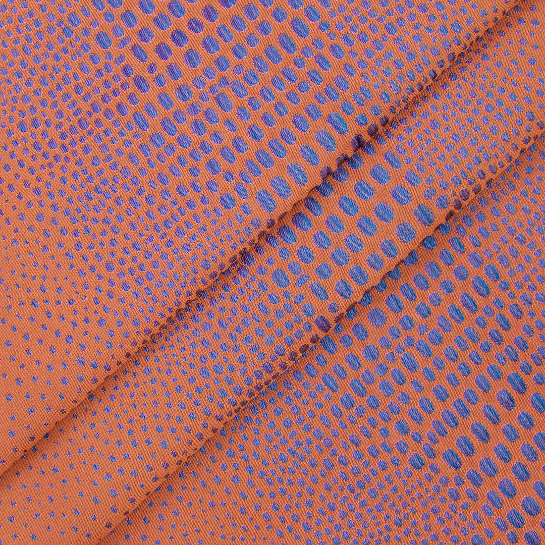 Abstract Animal Spots Suiting/Upholstery Jacquard in Orange/Blue