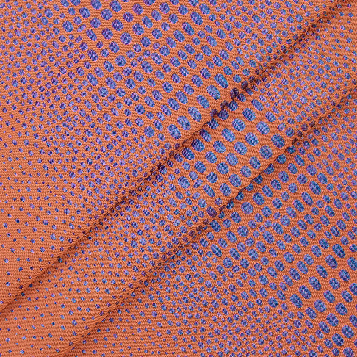 Abstract Animal Spots Suiting/Upholstery Jacquard in Orange/Blue