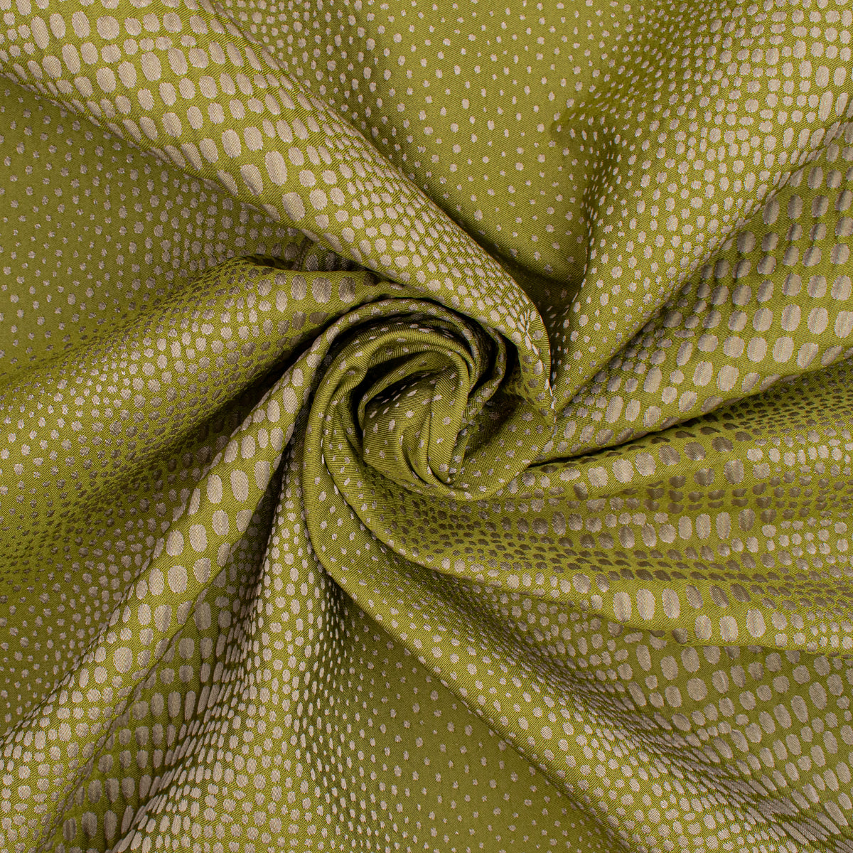 Abstract Animal Spots Suiting/Upholstery Jacquard in Olive