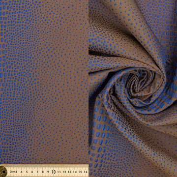 Abstract Animal Spots Suiting/Upholstery Jacquard in Brown/Blue