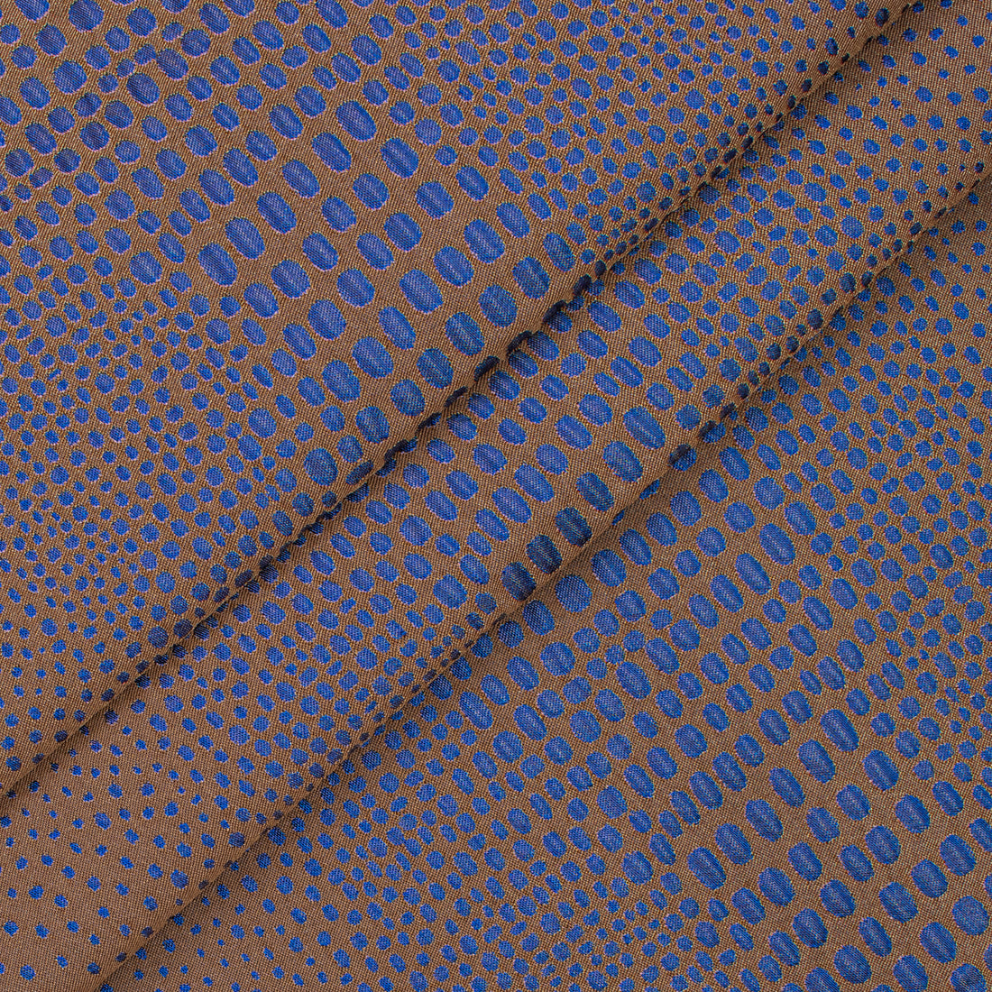 Abstract Animal Spots Suiting/Upholstery Jacquard in Brown/Blue